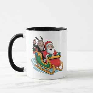 Santa and Krampus Evil Dark Christmas Horror Xmas Mug