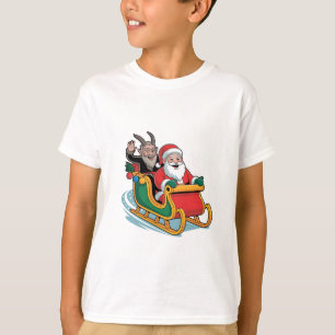 Santa and Krampus Evil Dark Christmas Horror Xmas T-Shirt