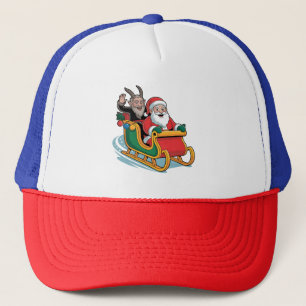 Santa and Krampus Evil Dark Christmas Horror Xmas Trucker Hat