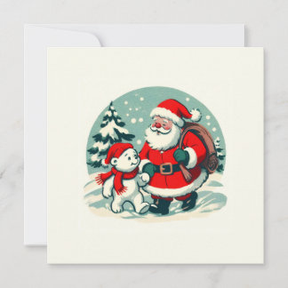 Santa and little polar bear card