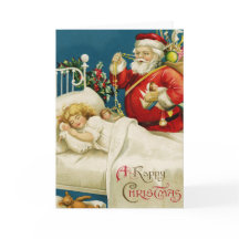 Santa and Little Sleeping Girl Christmas