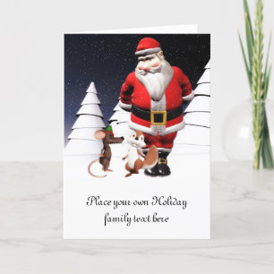Santa and mouse Christmas Card