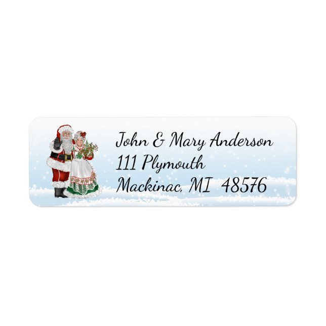 Santa and Mrs. Claus Address Label (Front)