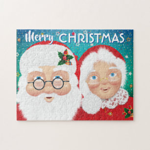 Santa and Mrs Claus Christmas Holiday Jigsaw Puzzle