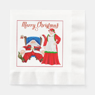 Santa and Mrs. Claus Christmas Napkins