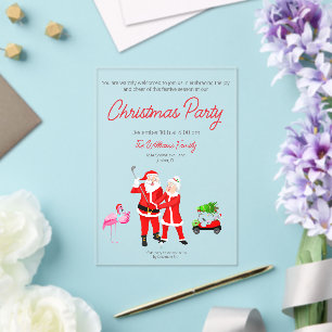Santa and Mrs. Claus Golf Swing Invitation