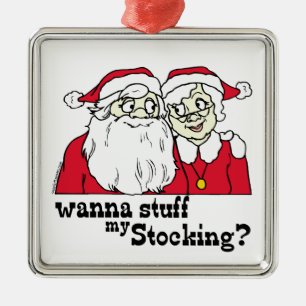 Santa and Mrs Claus Metal Tree Decoration