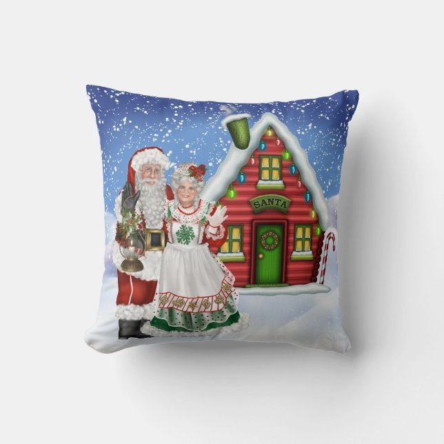 Santa and Mrs. Claus Pillow (Front)
