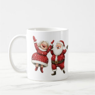 Santa and Mrs Claus Script Name Merry Christmas Coffee Mug