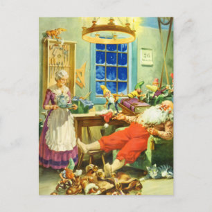 Santa and Mrs. Claus the Day after Christmas. Holiday Postcard