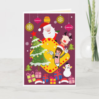 Santa and Presents | Holiday Card