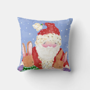 Santa and rabbits pillow