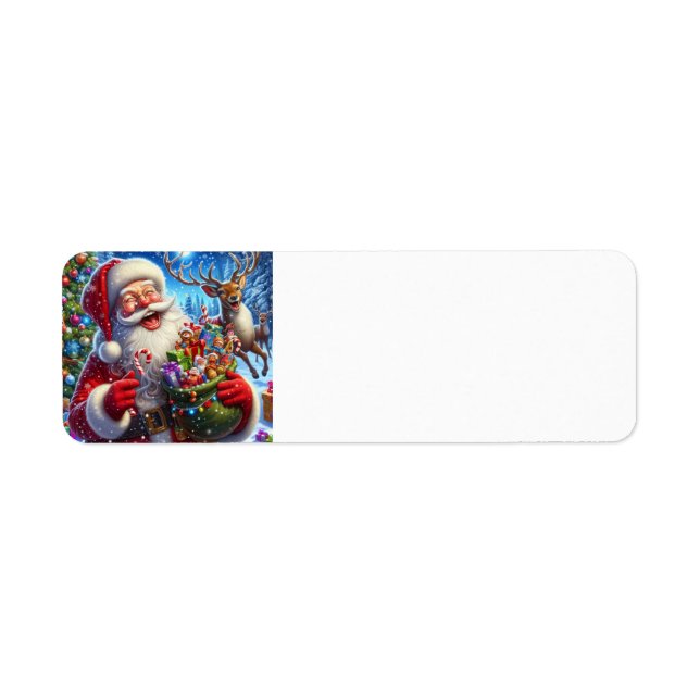Santa and reindeer address label (Front)