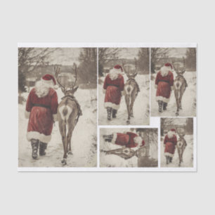 Santa and Reindeer back to the Barn Tissue Paper