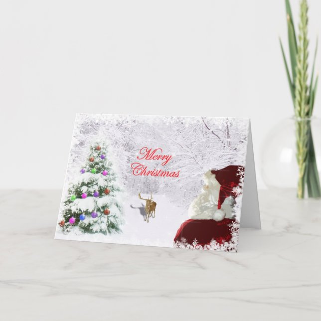 Santa and Reindeer Card (Front)