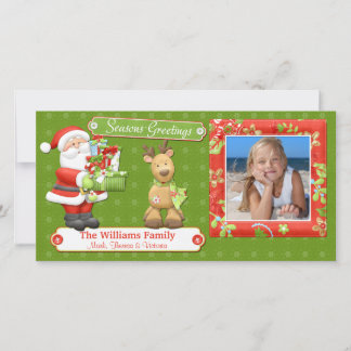 Santa and Reindeer Christmas Card
