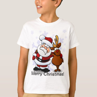 Santa And Reindeer Christmas T-Shirt