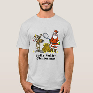 Santa and Reindeer Christmas Tennis T-Shirt