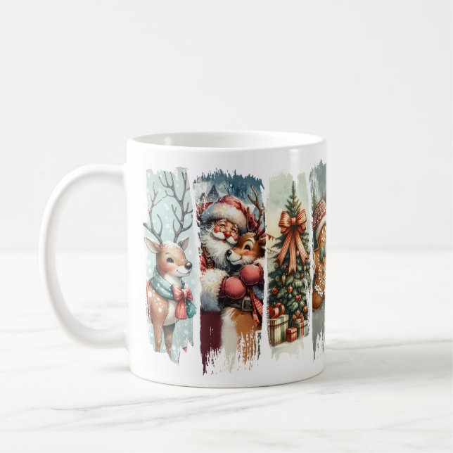 Santa and reindeer Christmas the and cookies Coffee Mug (Left)