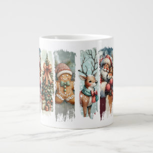 Santa and reindeer Christmas the and cookies Large Coffee Mug