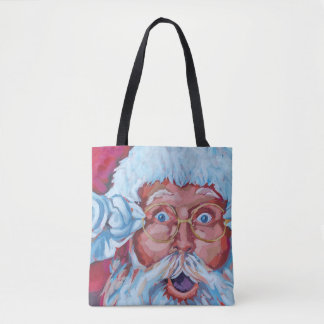 Santa and Reindeer Double Sided Sturdy Canvas Tote