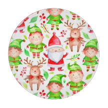 Santa and reindeer elves