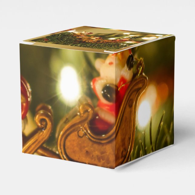 Santa And Reindeer Favour Box (Front Side)