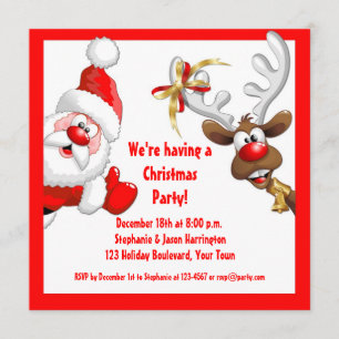 Santa and Reindeer Invitation