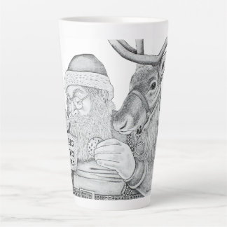 Santa and Reindeer Latte Mug