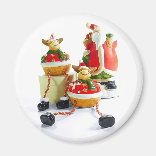 Santa and Reindeer Magnet (Front)