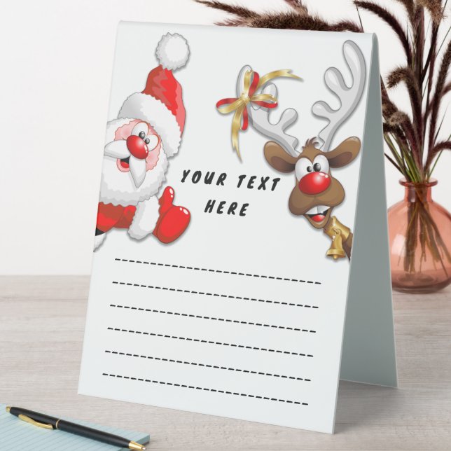 Santa and Reindeer Merry Christmass Happy Cartoon (In SItu (Table))