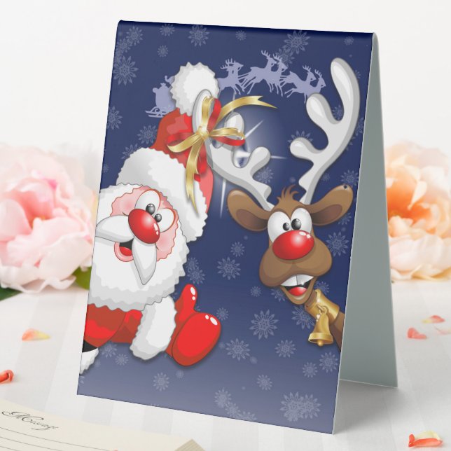 Santa and Reindeer Merry Christmass Happy Cartoon (In SItu (Wedding))