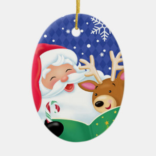 Santa and Reindeer Ornament