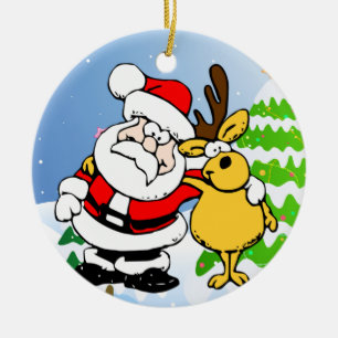 Santa and Reindeer Pal Ornament