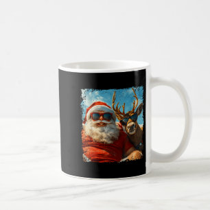 Santa And Reindeer Selfie Funny Christmas Vacation Coffee Mug