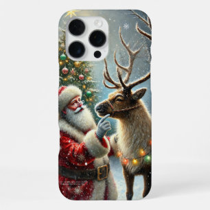 Santa And Reindeer, Snowy Forest, Christmas Tree 8 iPhone 16 Pro Max Case