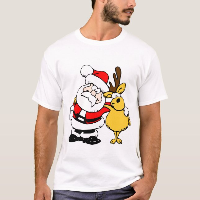 Santa and reindeer T-Shirt (Front)