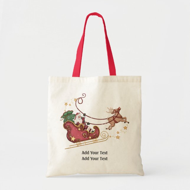 Santa and Reindeer Tote - SRF (Front)