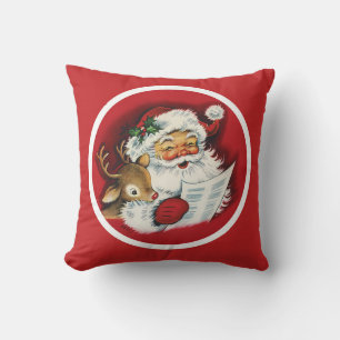 Santa and Reindeer vintage style Cushion