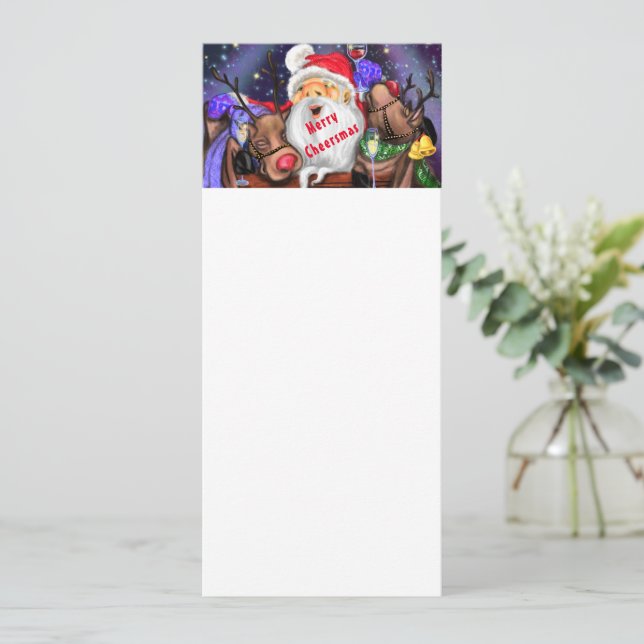  Santa and Reindeers Funny Christmas Menu (Standing Front)