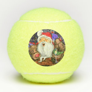 Santa and Reindeers Funny Christmas Tennis Balls