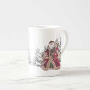 Santa and Reindeers Vintage Bone China Bone China Mug