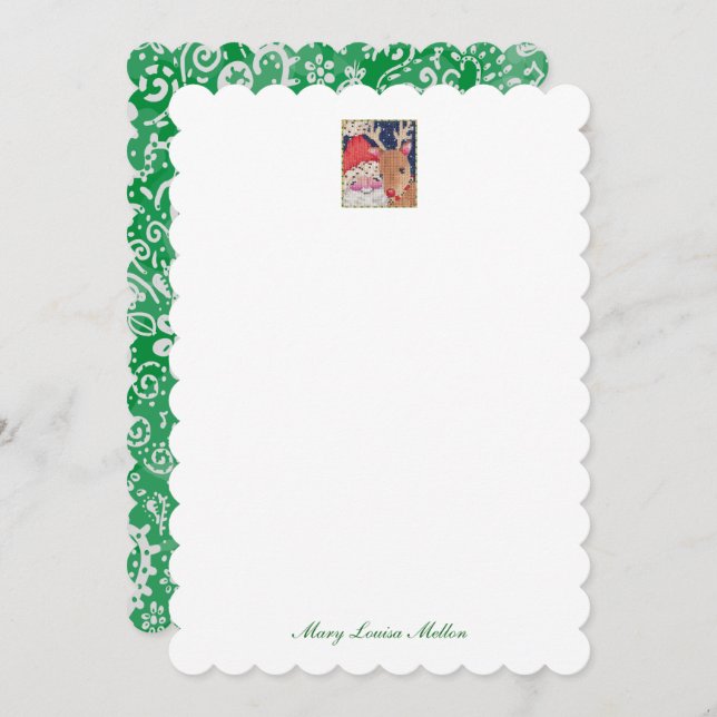 Santa and Rudolf Personalized Notes Invitation (Front/Back)