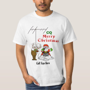 Santa and Rudolph CQ Christmas Tshirt