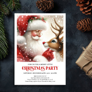 Santa and Rudolph Cute Holiday Gathering Invites
