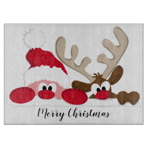 Santa and Rudolph Cutting Board