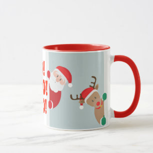 Santa and Rudolph Holiday Mug
