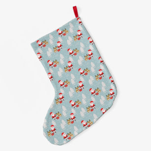 Santa and Rudolph Large Christmas Stocking