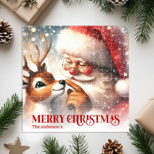 Santa and Rudolph Personalized Holiday Puzzle Gift