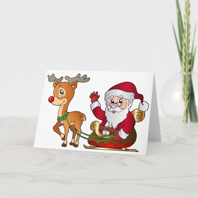 Santa_and_Rudolph_PNG_Clipart_Image Holiday Card (Front)